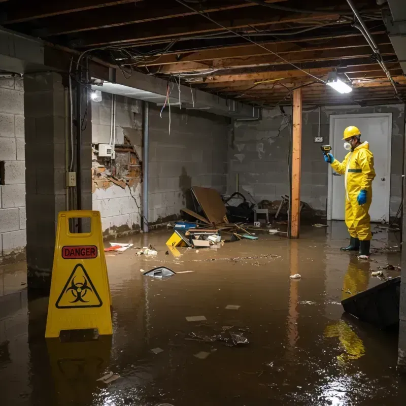 Flooded Basement Electrical Hazard in Harlan, IN Property