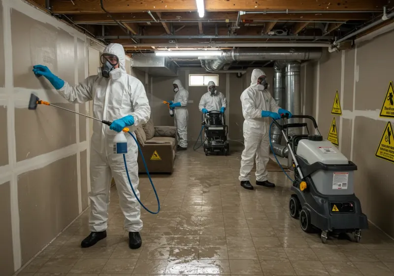 Basement Moisture Removal and Structural Drying process in Harlan, IN